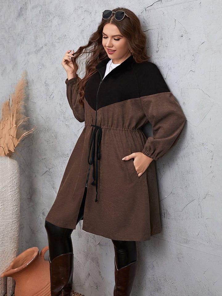 Two-Tone Dropped Shoulder Trench Coat - Body By J'ne