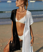Two-Tone Side Slit Open Front Cover Up - Body By J'ne