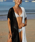 Two-Tone Side Slit Open Front Cover Up - Body By J'ne