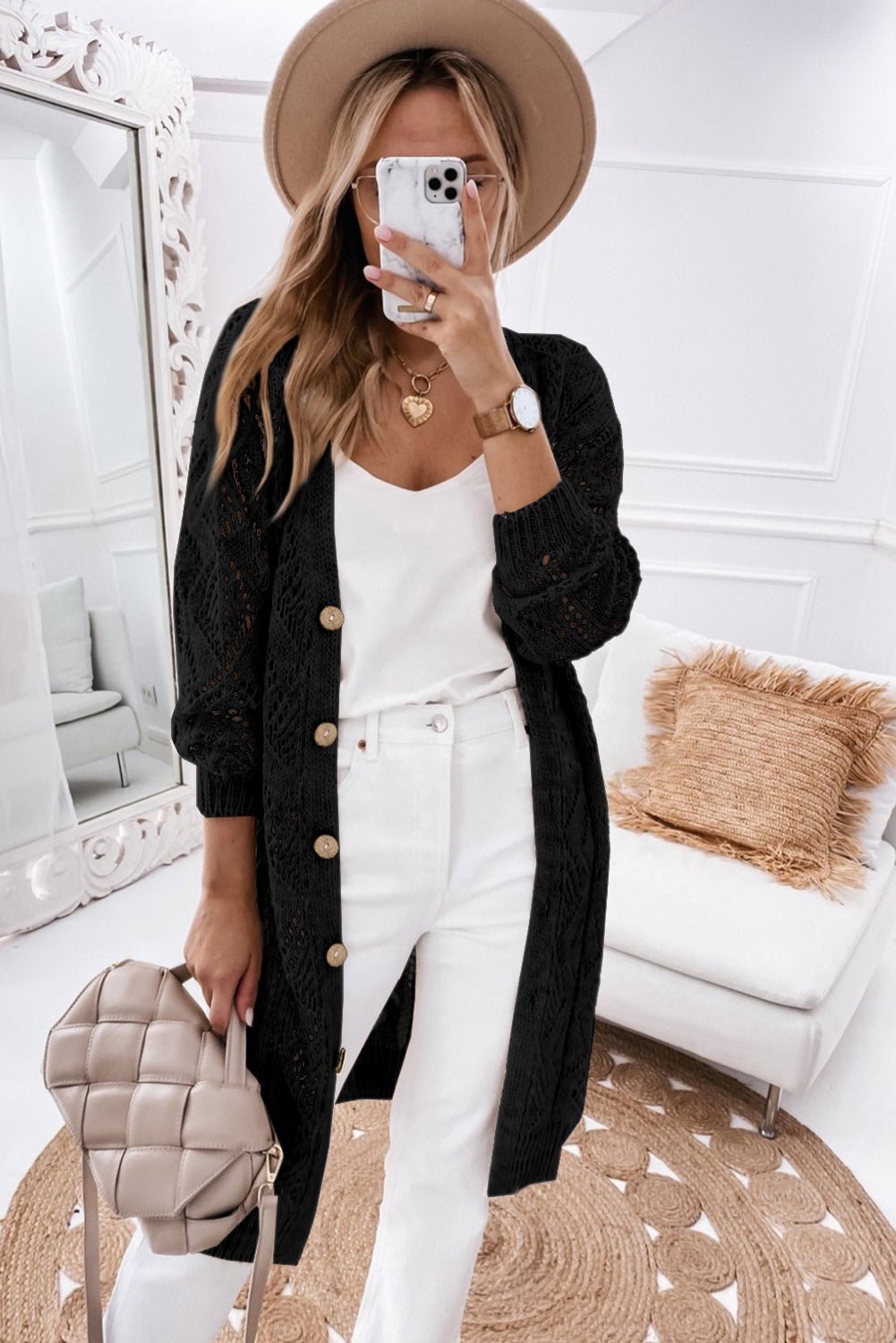 V-Neck Long Sleeve Cardigan - Body By J'ne