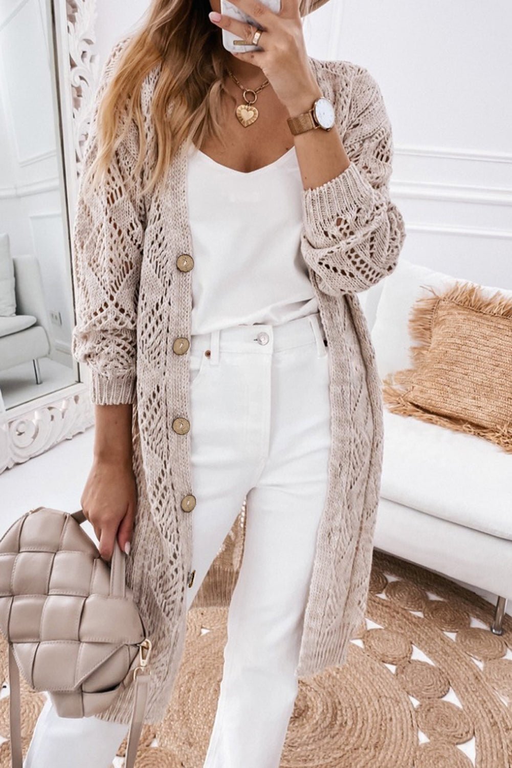 V-Neck Long Sleeve Cardigan - Body By J'ne