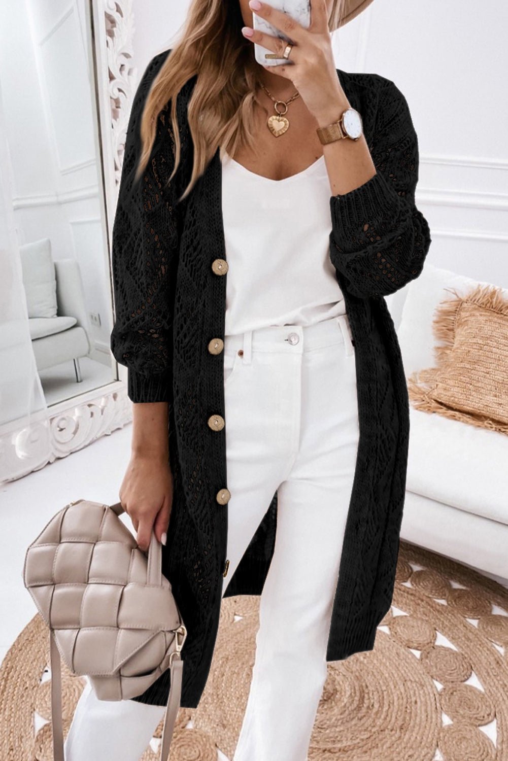 V-Neck Long Sleeve Cardigan - Body By J'ne