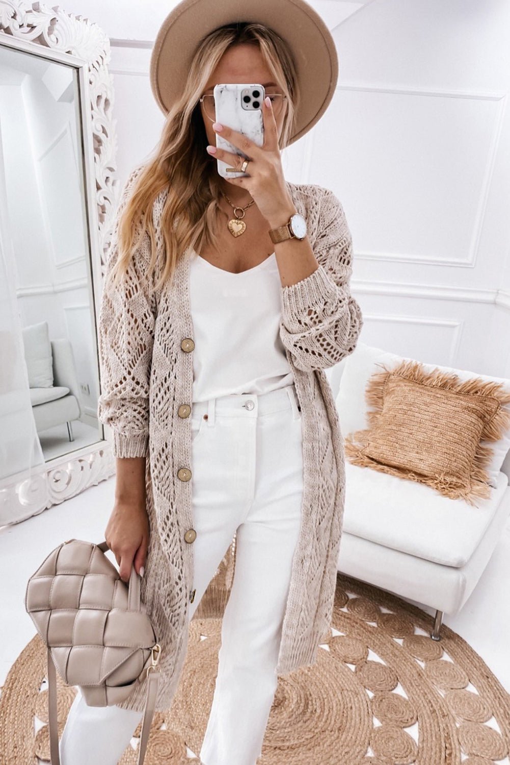 V-Neck Long Sleeve Cardigan - Body By J'ne