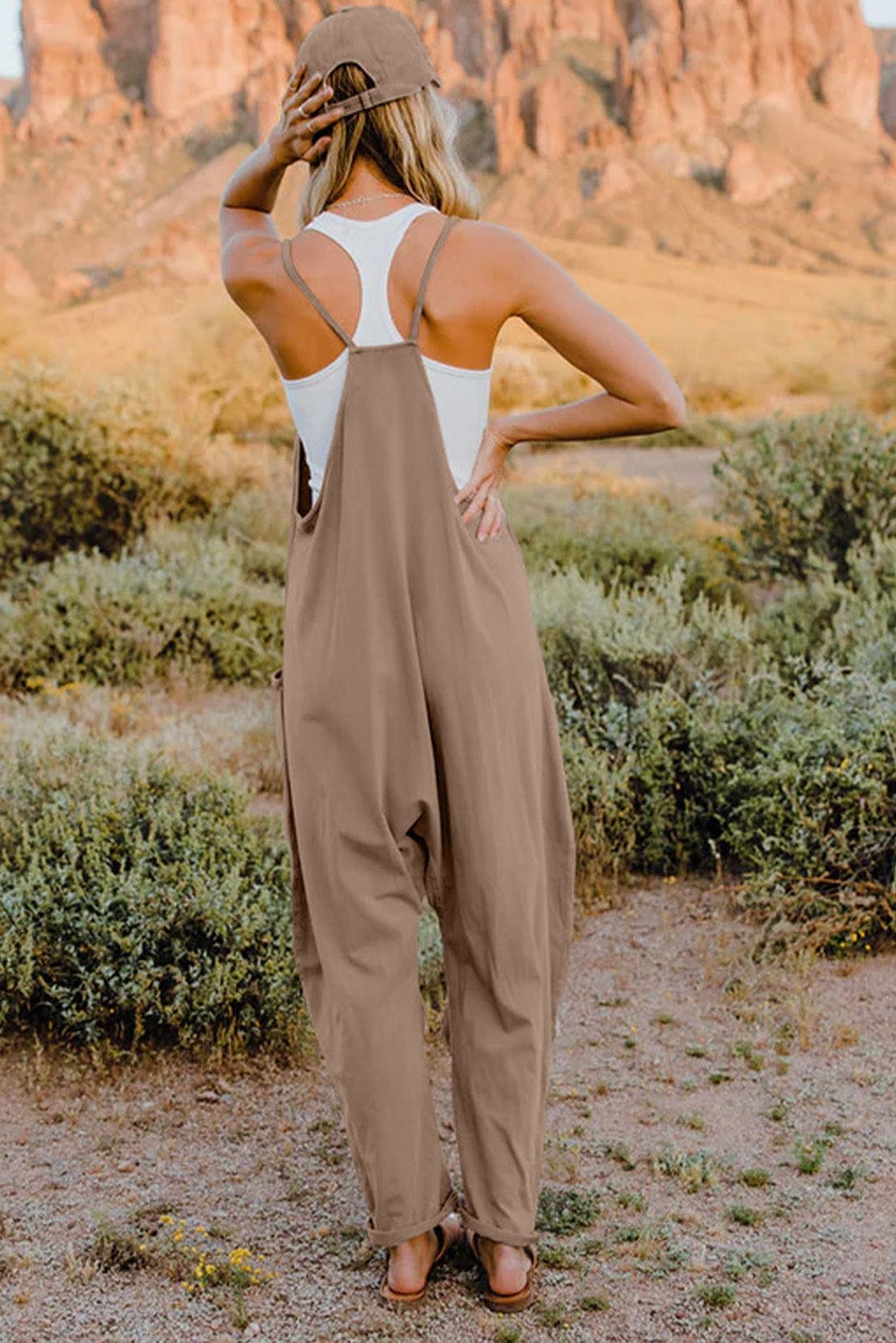 V-Neck Sleeveless Jumpsuit with Pocket - Body By J'ne