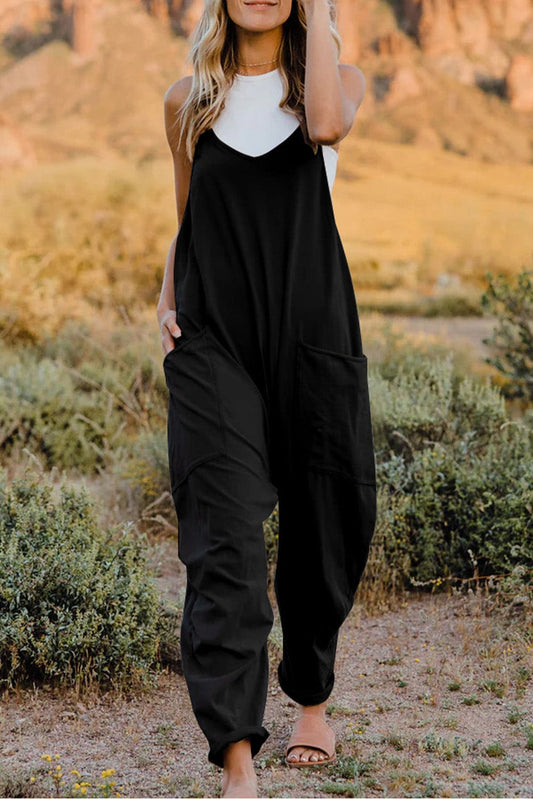 V-Neck Sleeveless Jumpsuit with Pocket - Body By J'ne