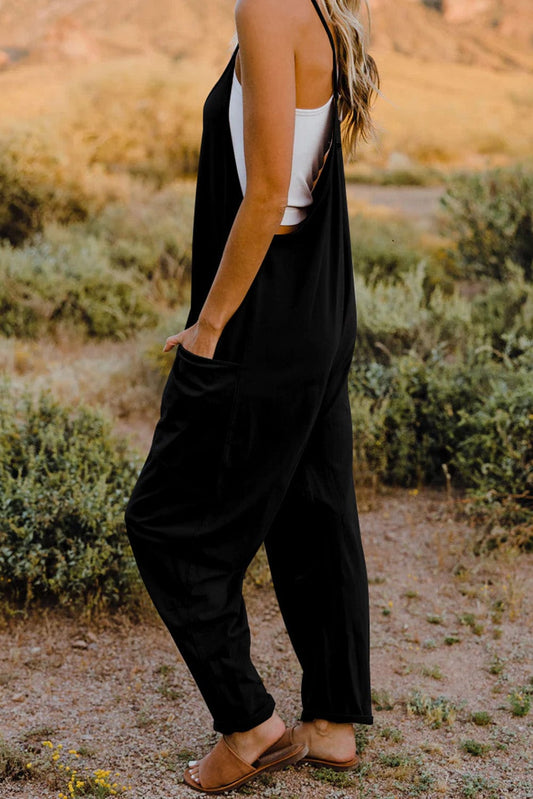 V-Neck Sleeveless Jumpsuit with Pocket - Body By J'ne