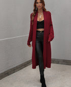 Waffle Knit Open Front Duster Cardigan With Pockets - Body By J'ne