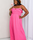 What In Carnation Full Size Shirred Sleeveless Dress - Body By J'ne