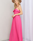 What In Carnation Full Size Shirred Sleeveless Dress - Body By J'ne