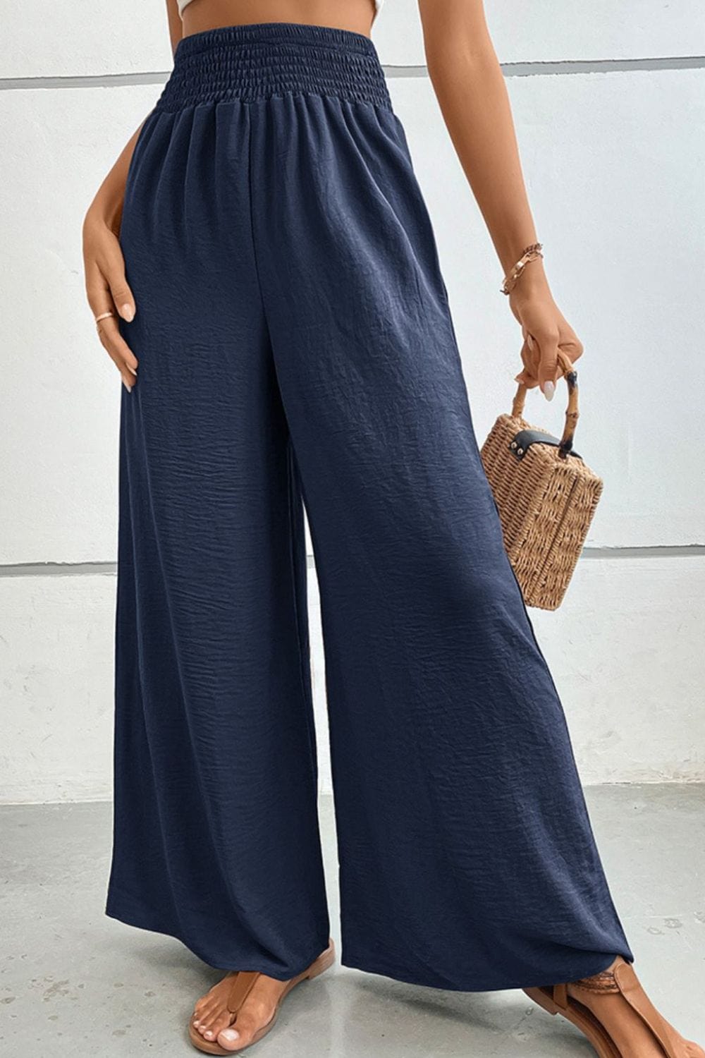 Wide Waistband Relax Fit Long Pants - Body By J'ne