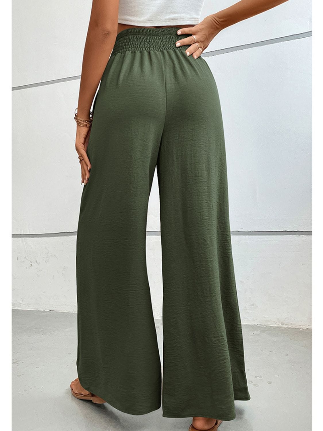 Wide Waistband Relax Fit Long Pants - Body By J'ne