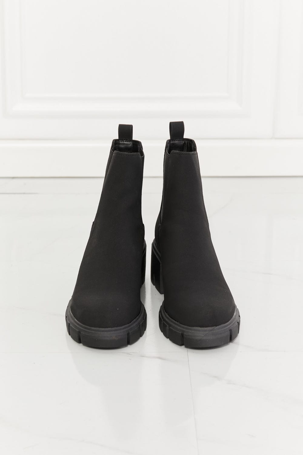 Work For It Matte Lug Sole Chelsea Boots in Black - Body By J'ne