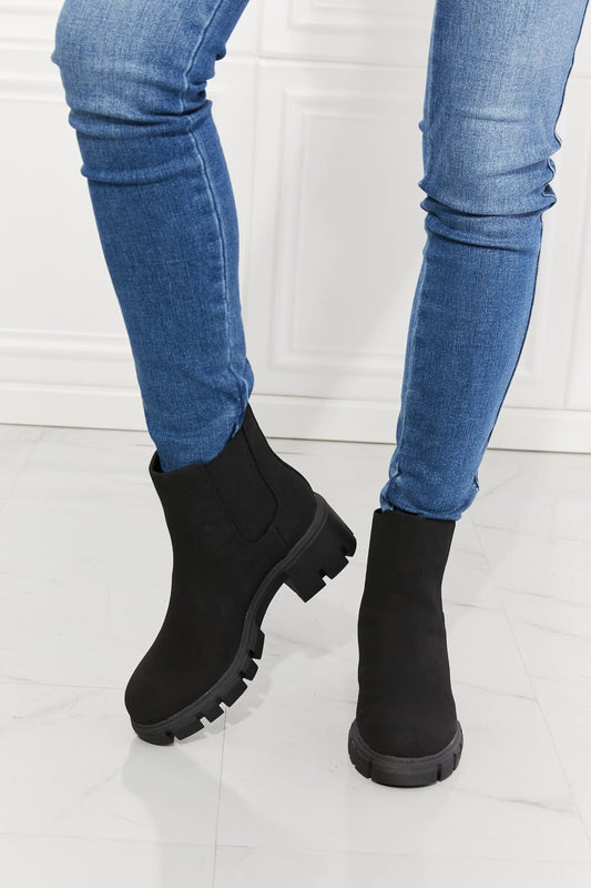 Work For It Matte Lug Sole Chelsea Boots in Black - Body By J'ne