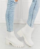 Work For It Matte Lug Sole Chelsea Boots in White - Body By J'ne