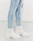 Work For It Matte Lug Sole Chelsea Boots in White - Body By J'ne