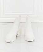 Work For It Matte Lug Sole Chelsea Boots in White - Body By J'ne