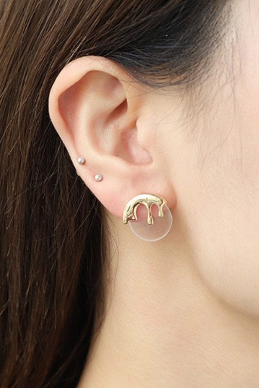 Zinc Alloy and Acetate Stud Earrings - Body By J'ne