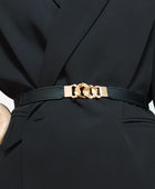 Zinc Alloy Buckle Elastic PU Belt - Body By J'ne