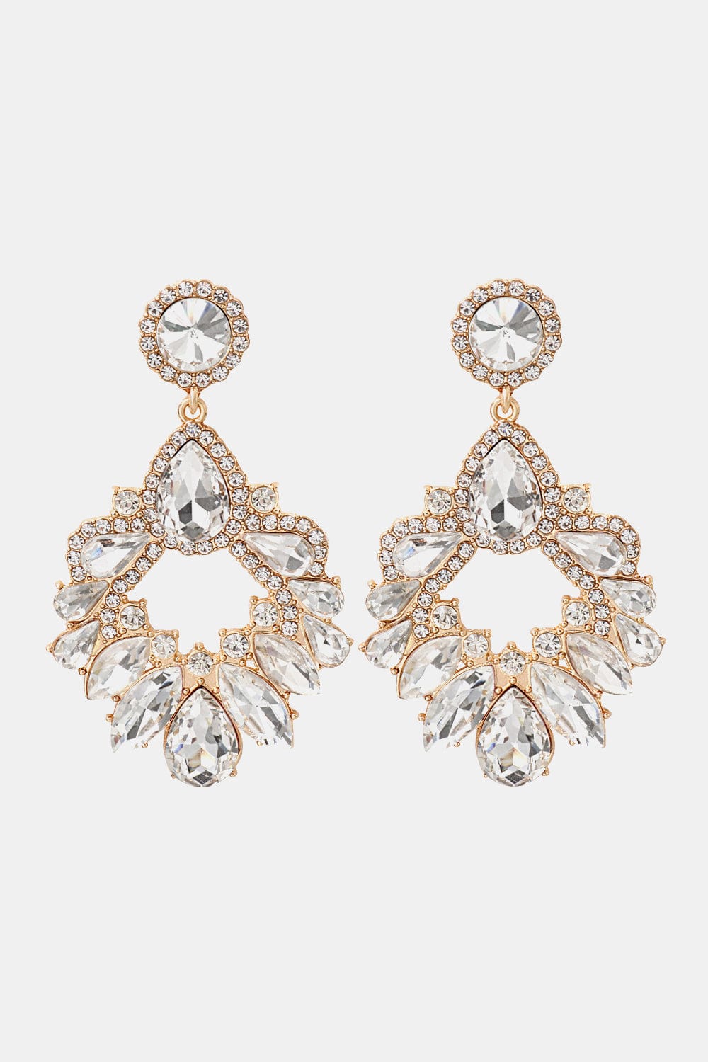 Zinc Alloy Frame Glass Stone Dangle Earrings - Body By J'ne