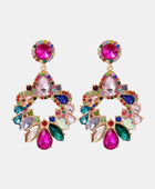 Zinc Alloy Frame Glass Stone Dangle Earrings - Body By J'ne