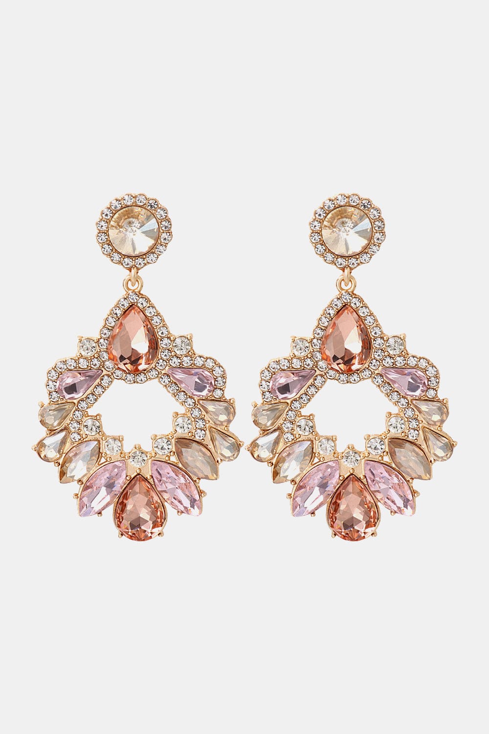 Zinc Alloy Frame Glass Stone Dangle Earrings - Body By J'ne