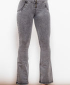 Zip Detail Flare Long Jeans - Body By J'ne