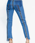 Zip Detail Slit Long Jeans - Body By J'ne