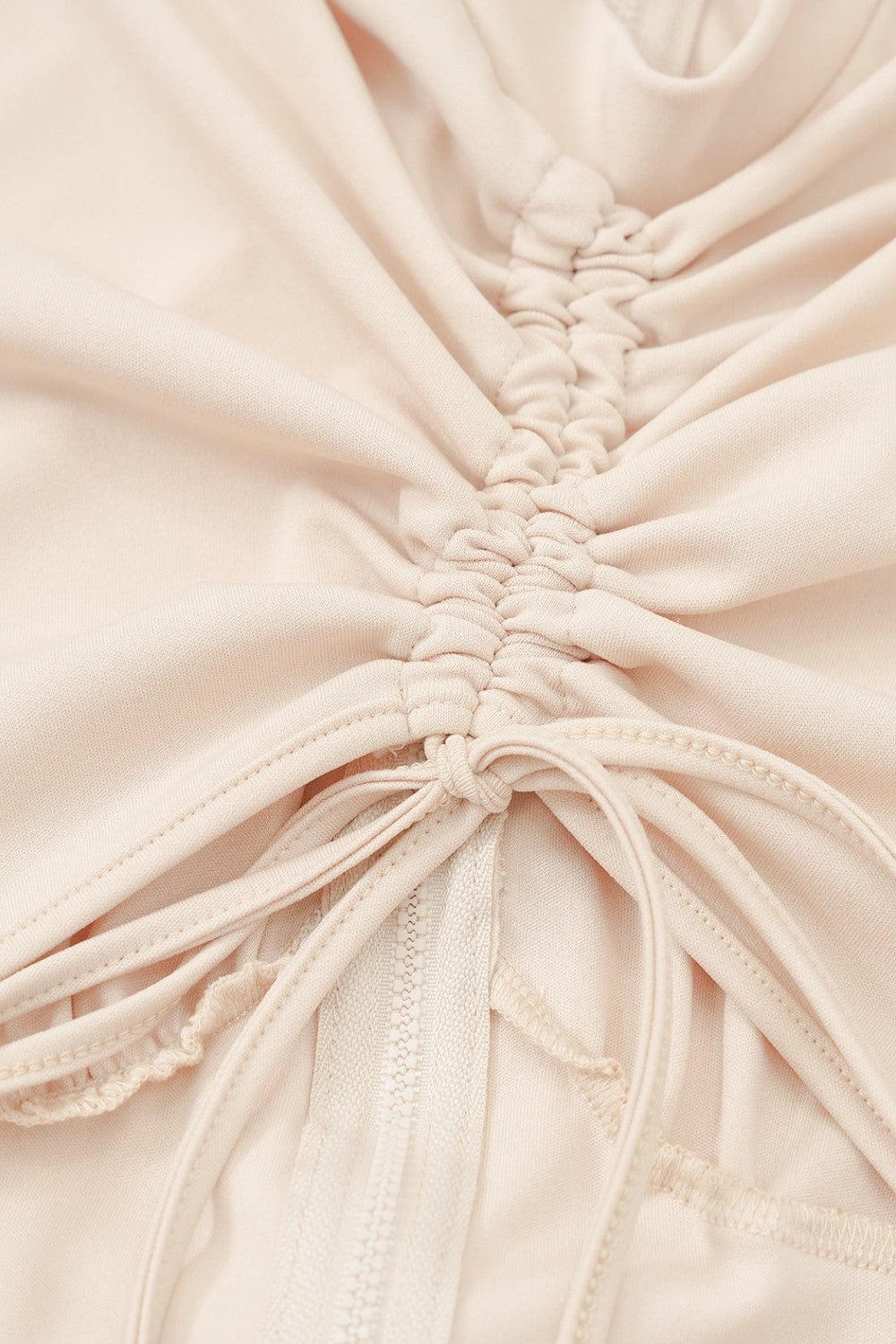 Zip Up Cutout Drawstring Detail Dress - Body By J'ne