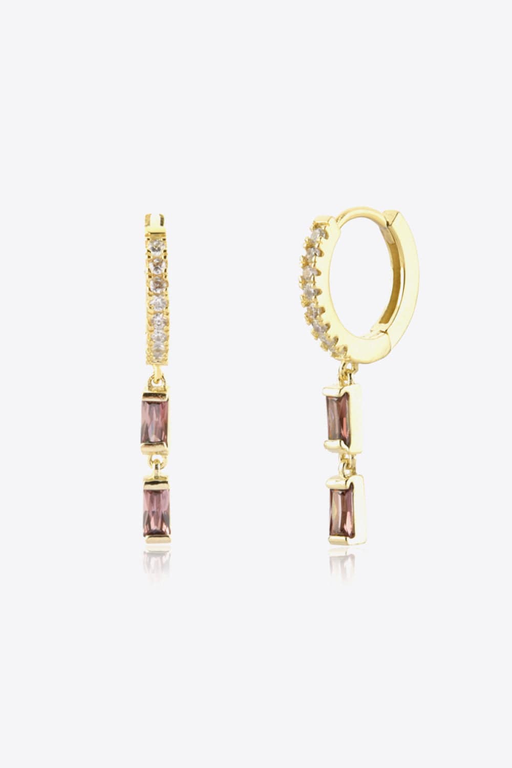 Zircon 925 Sterling Silver Drop Huggie Earrings - Body By J'ne