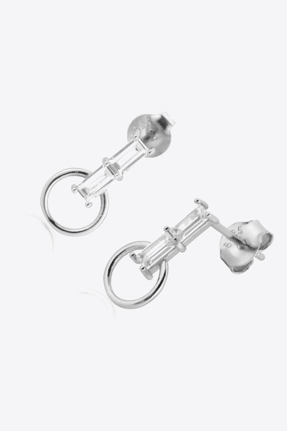 Zircon 925 Sterling Silver Hoop Drop Earrings - Body By J'ne