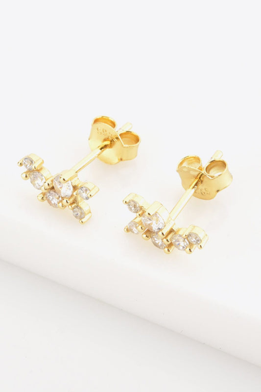 Zircon 925 Sterling Silver Stud Earrings - Body By J'ne