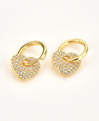 Zircon Heart Drop Huggie Earrings - Body By J'ne